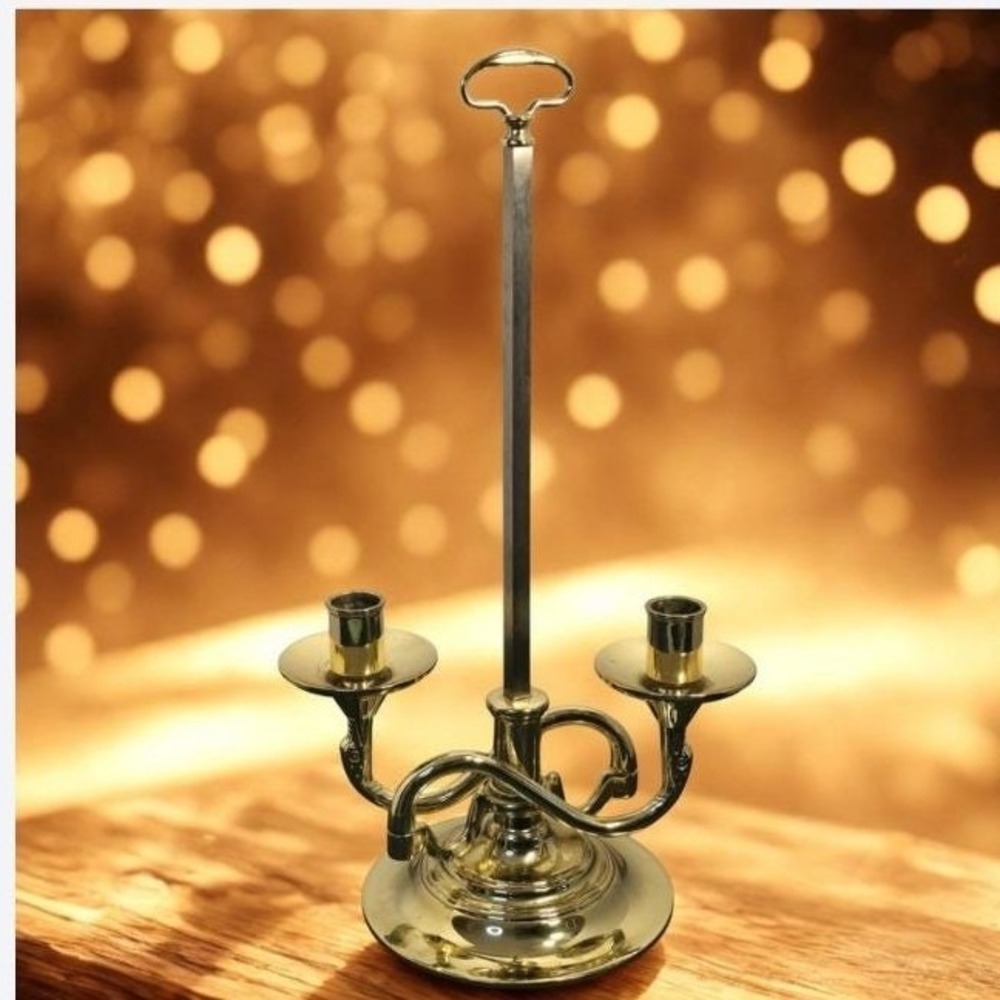 Baldwin Solid Brass Adjustable 2-Arm Candelabra Forged in America Federal Style